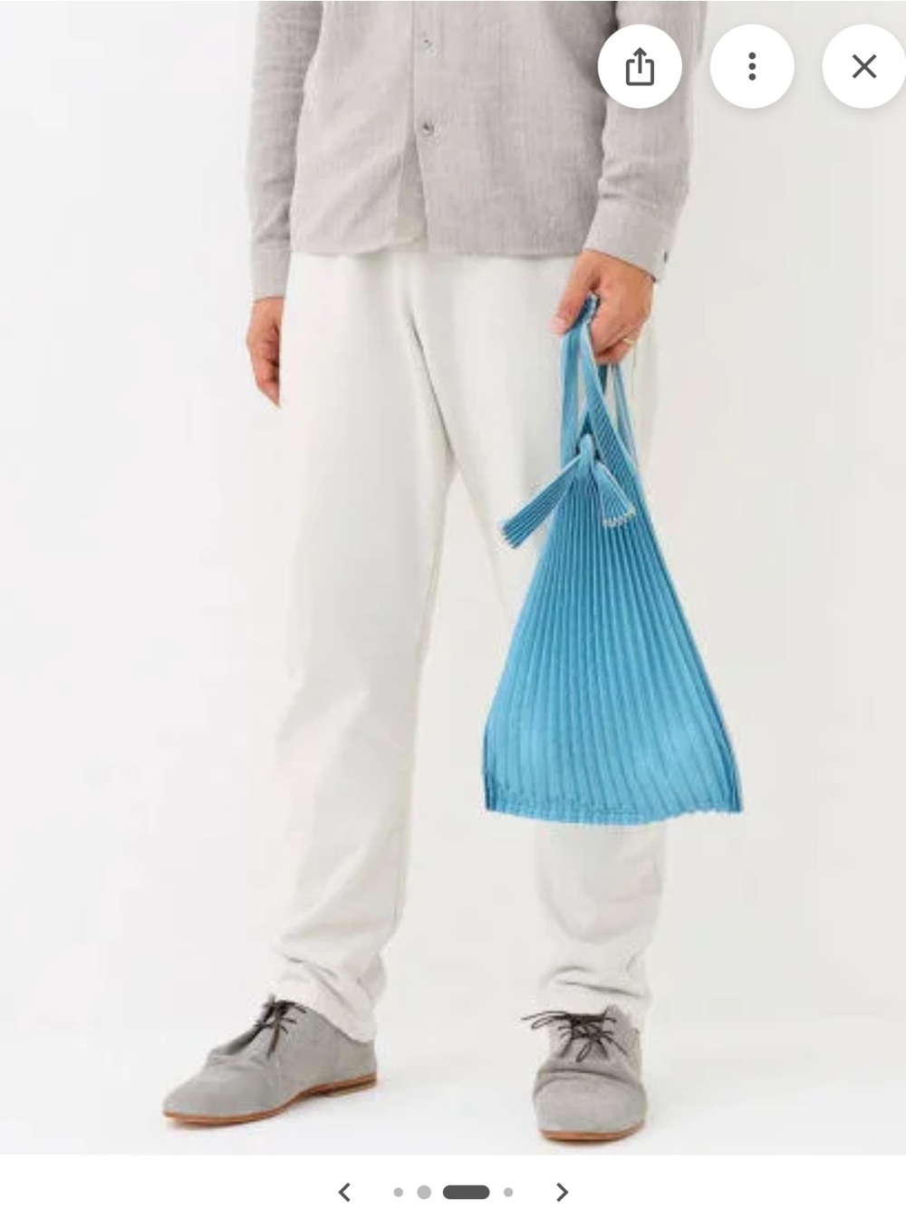 Pleco Pleated Shoulder Bag in Sky Blue